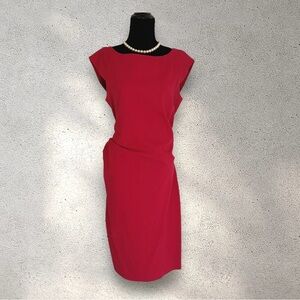DVF Scarlet Red Stretch Jersey Sheath Dress